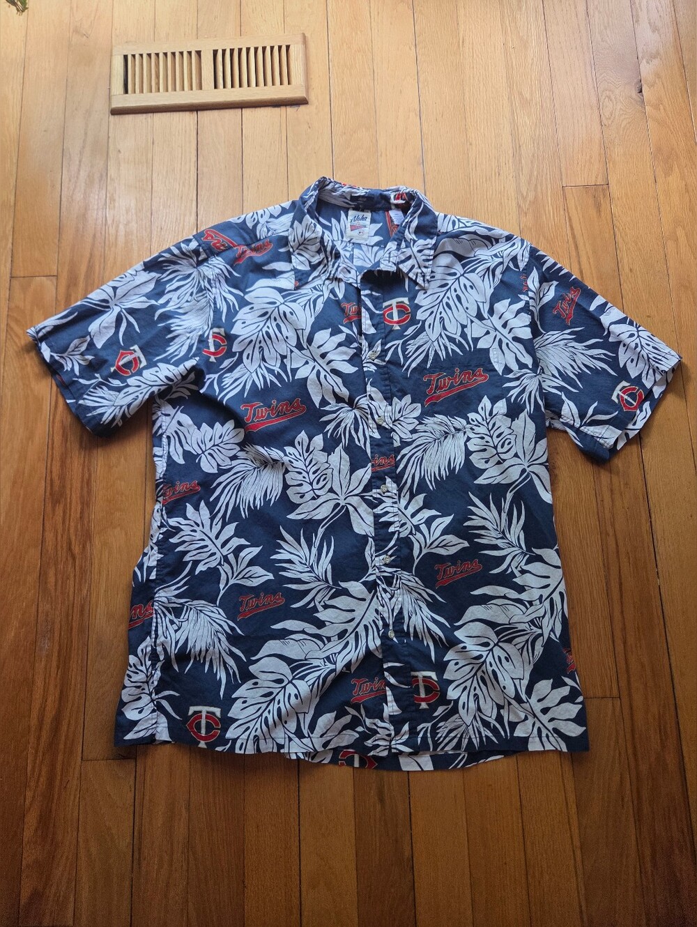Aloha reyn spooner Navy Blue Hawaiian Minnesota Twins Shirt 3XL